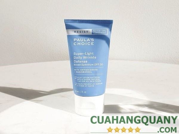 Ưu thế vượt trội của kem chống nắng Paula’s Choice Resist Super-Light Wrinkle Defense SPF 30