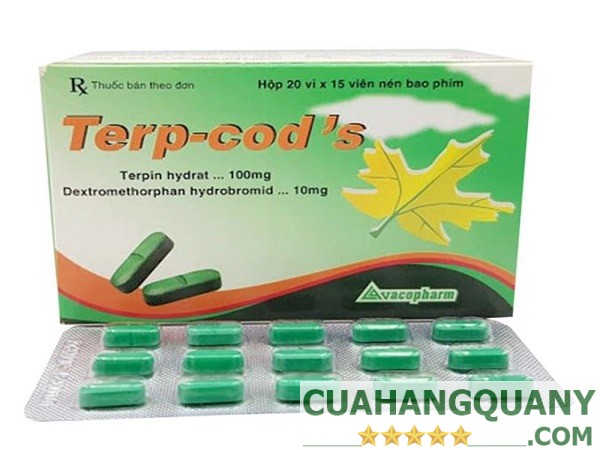 Thành phần chính của thuốc ho Terp-cod 15 Vacopharm